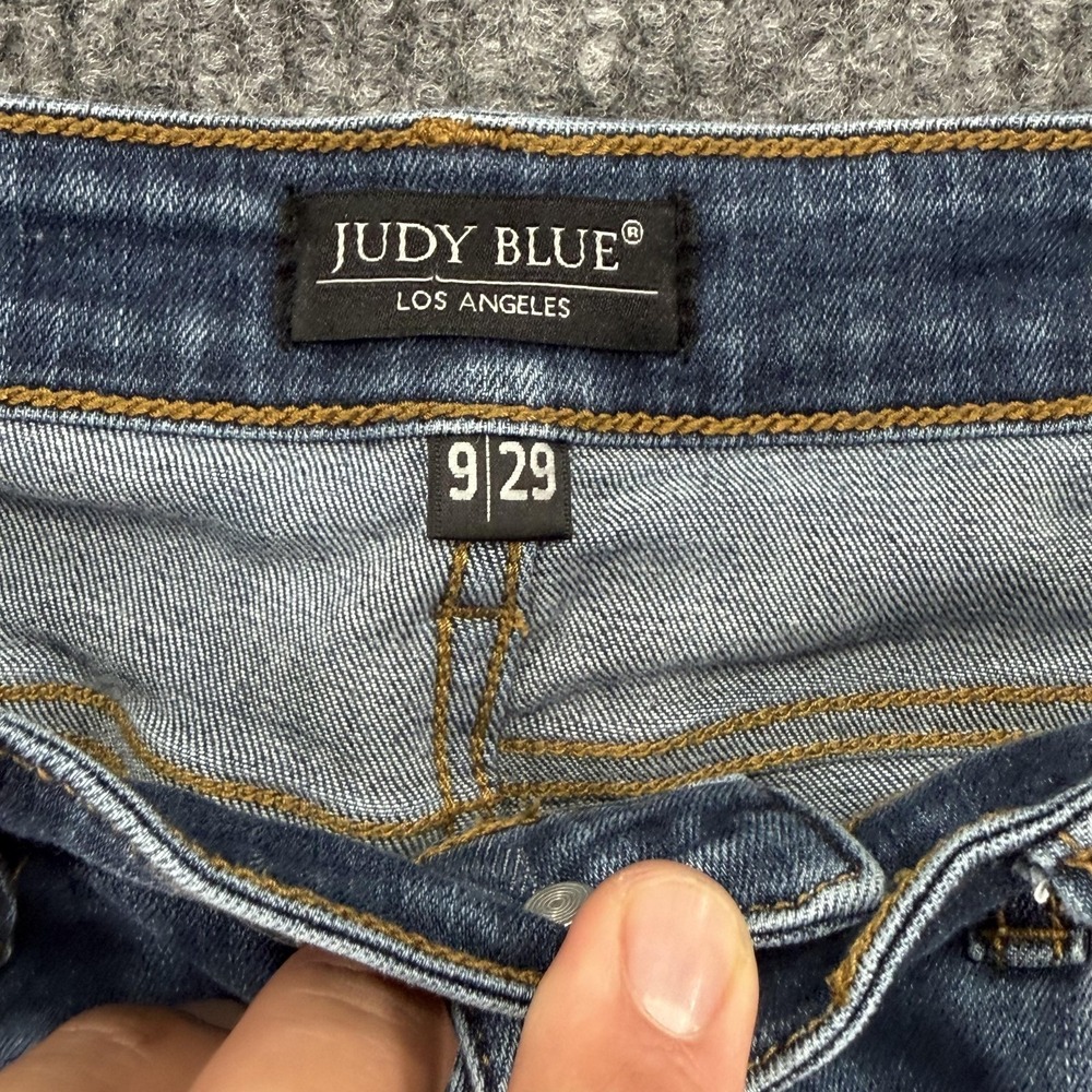 Judy Blue Straight Jeans Womens 9/29 Blue Medium Wash Mid Rise Stretch Denim - Picture 3 of 14